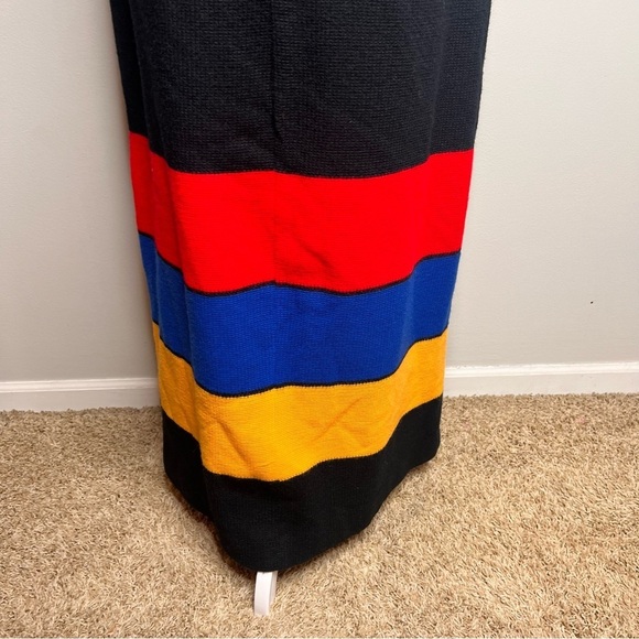 Vicky Vaughn Knit Maxi Dress with Stripes Mock Neck Twee Boho Retro Mod *no belt - Picture 11 of 14